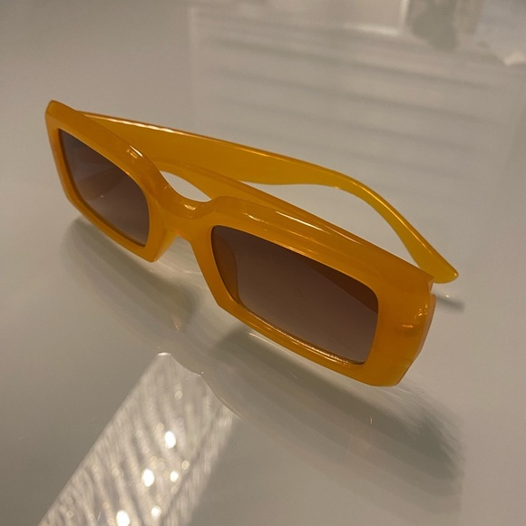 Yellow Rectangular Sunglasses - Picture 6 of 7